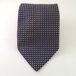 Brooks Brothers Navy with Gold Squares Silk Tie